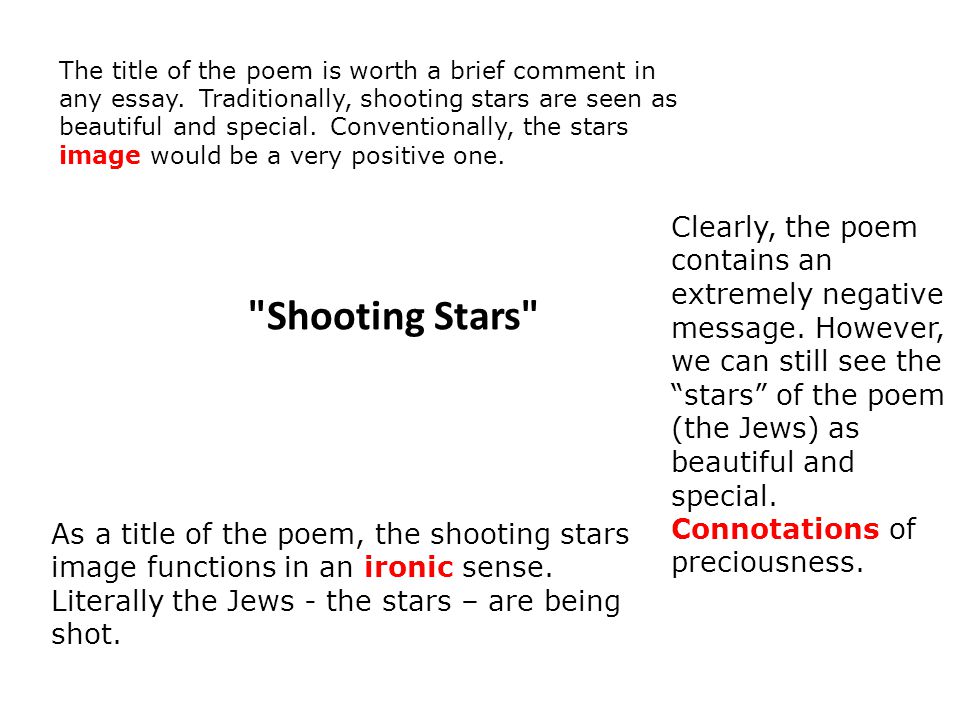 shooting stars essay help